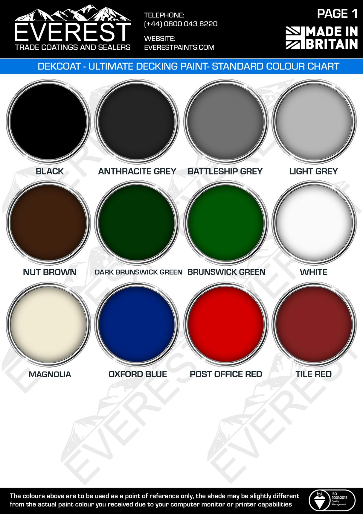 Everest Paints - DEKCOAT - Peinture de terrasse ultime