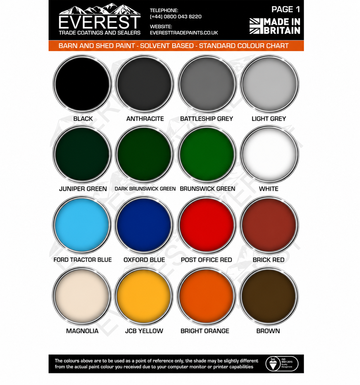 Everest Trade - Barn Paint - Agricultural and Industrial Barn Paint - Oxide Gloss - Solvent Based