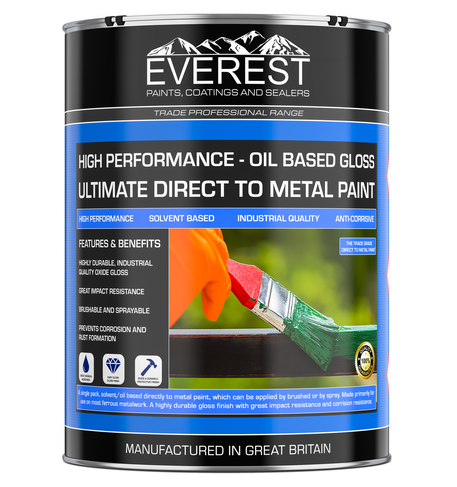 Everest Paints - Peinture ultime pour métal - Brillante à base d'huile