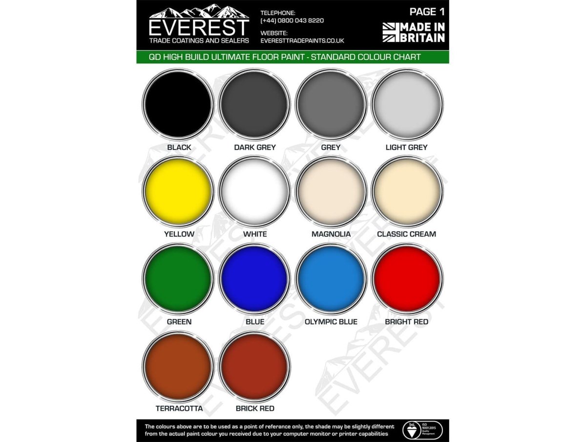 Everest Trade - Quick Drying Ultimate Floor Paint - High Build - Anti-Slip - Available in 20 & 5L - PremiumPaints