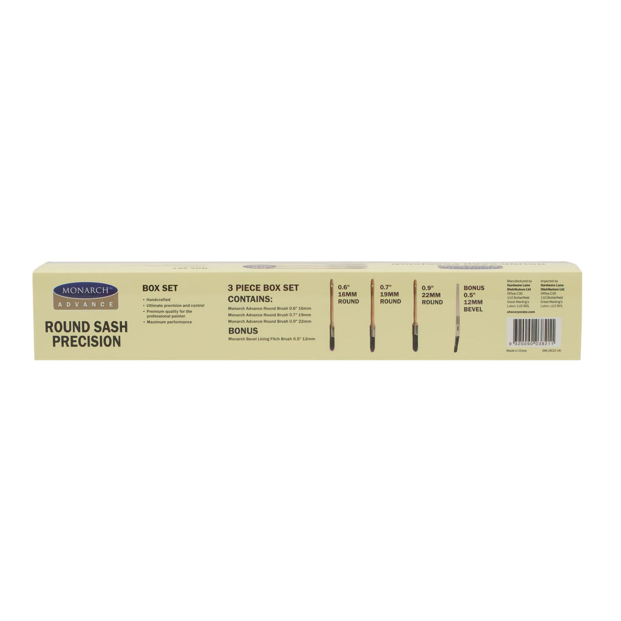 Monarch Advance Round Brush Box Set - 4 Piece with Fitch Brush