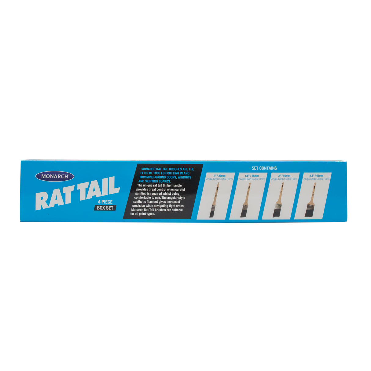 Monarch - Rat Tail Angle Sash Cutter Box Set - 3 Piece Brush Kit