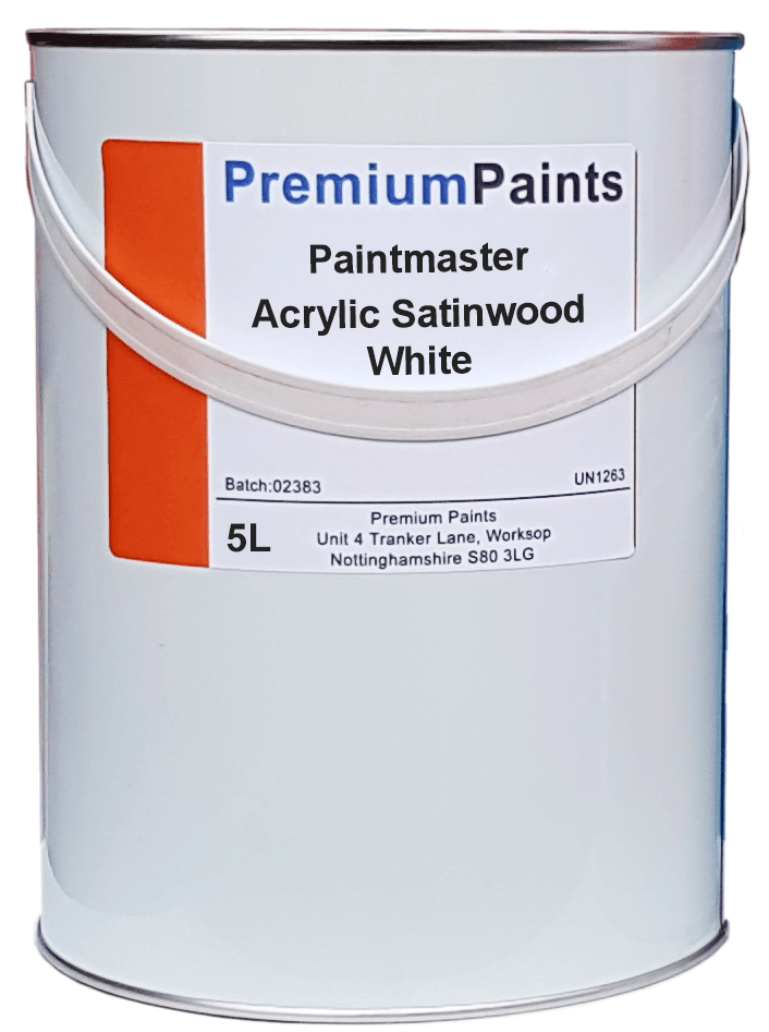 Paintmaster - Acrylic Satinwood Paint - White and Magnolia - Multiple Sizes - PremiumPaints