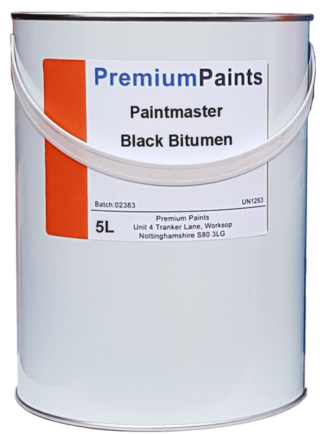 Paintmaster - Heavy Duty Black Bitumen Paint - 20 or 5 Litre - Waterproofer - PremiumPaints