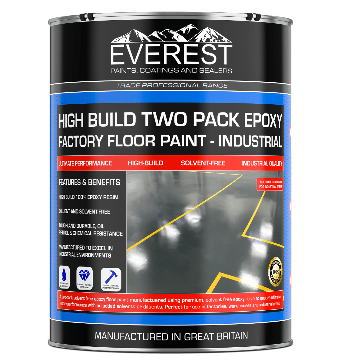 Everest Trade - 2 Part Epoxy Floor Paint Tin - 5 KG