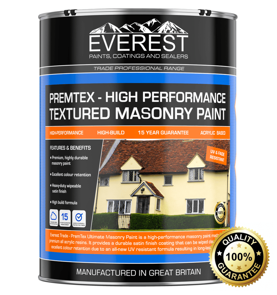 Everest Trade - PremTex Ultimate Fine Textured Masonry Paint - High Performance - Textured Finish
