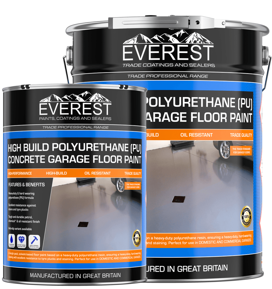 Everest Trade - High Build Polyurethane (PU) Resin Based Garage Floor Paint - Anti-Slip