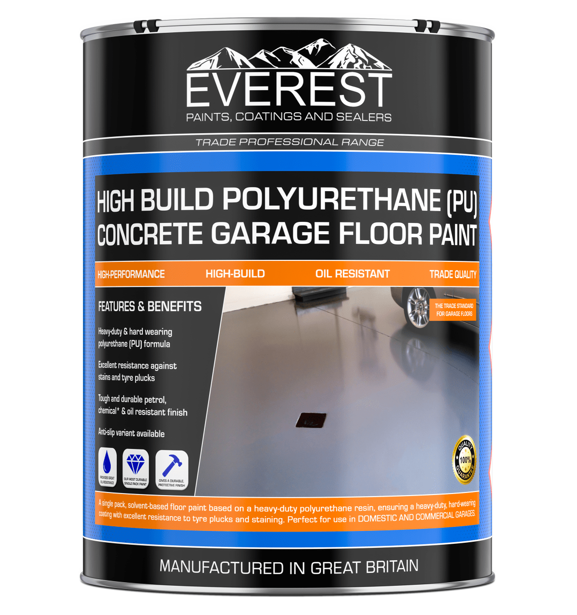 Everest Trade - Garage Floor Paint - High Build Polyurethane (PU) Based ...
