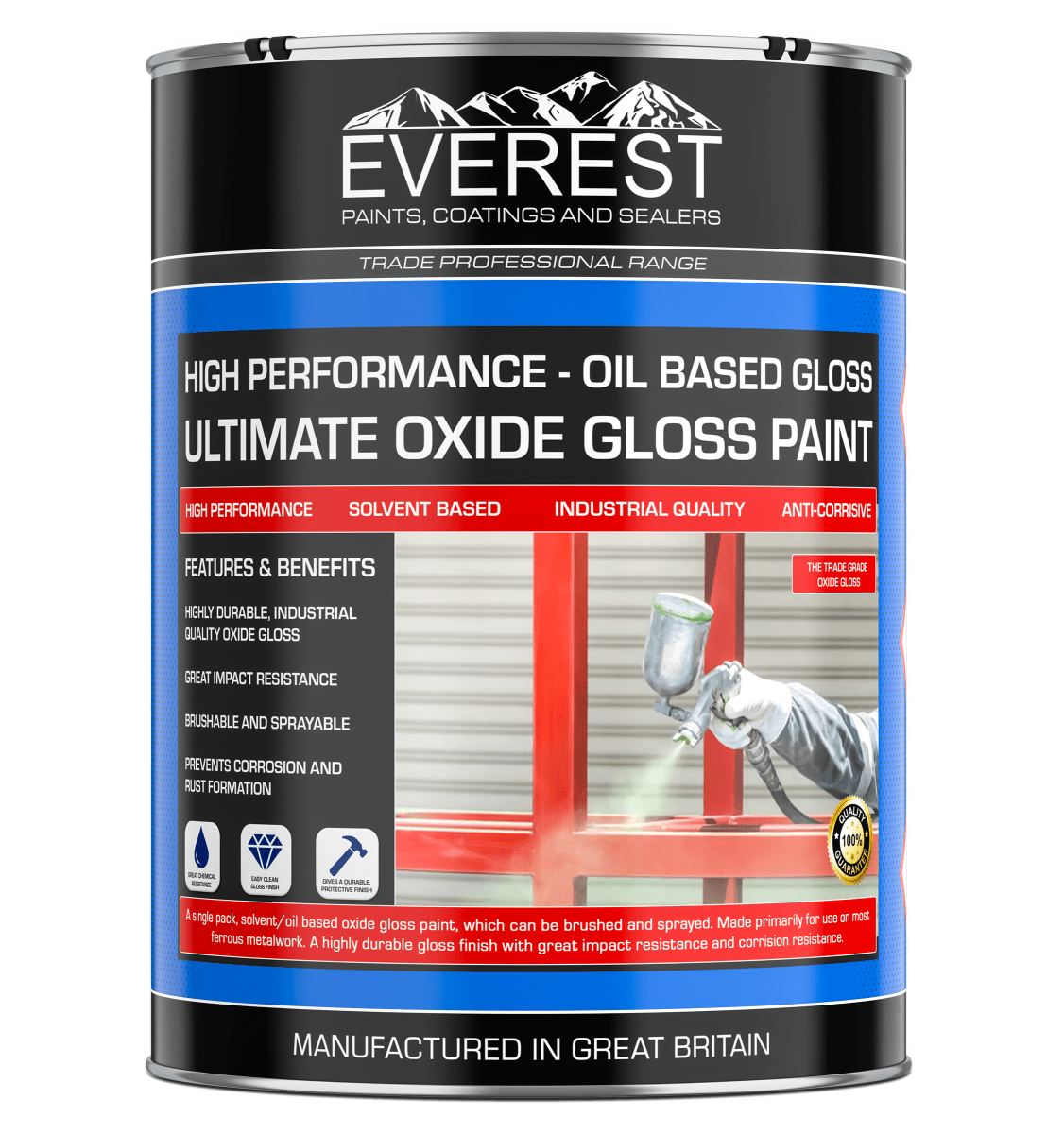Everest Trade - Ultimate Oxide Gloss Paint - Oil Based Gloss - High Performance - Premium Paints