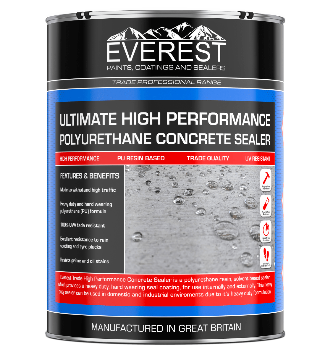 Everest Trade Concrete Sealer Polyurethane PU Resin Based Internal and External