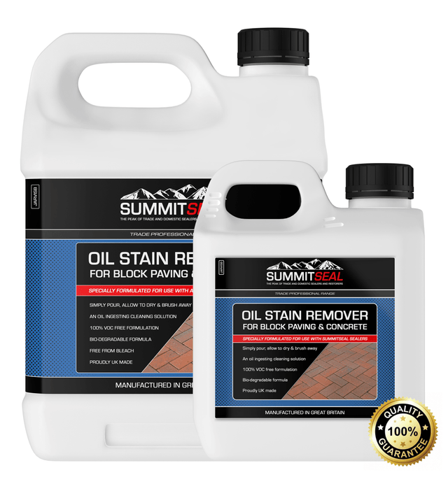 SummitSeal - Oil Stain Remover for Block Paving & Concrete (Available in 1 or 5 Litre Sizes) - Premium Paints